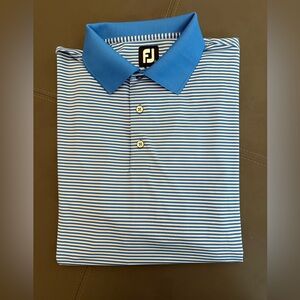 FootJoy Golf Polo Men’s Large Blue Grey Striped